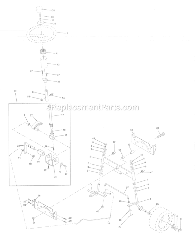 Page D Diagram and Parts List for WET12538A  Weed Eater Lawn Tractor